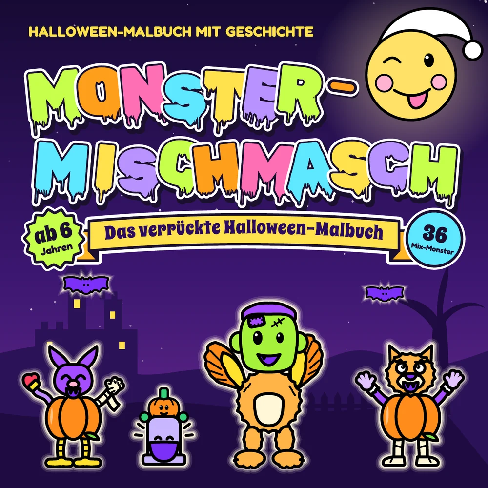 Cover des Malbuchs Monster-Mischmasch mit bunten Mix-Monstern